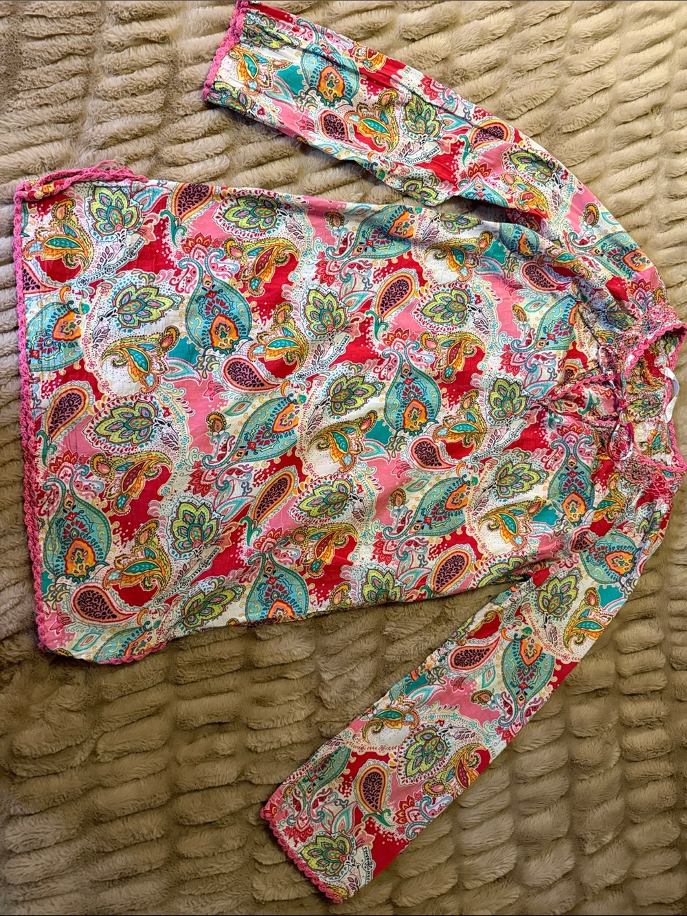 Athleta Colorful Paisley Long-Sleeve Beach Cover Up